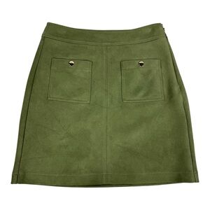 Ann Taylor Loft Olive Green Womens Faux Suede Mini Skirt